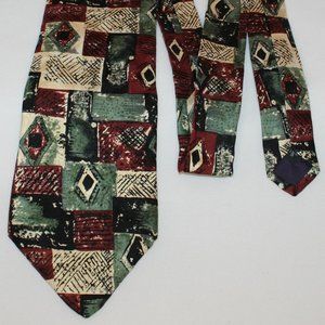 Status Abstract Plaid Silk Tie